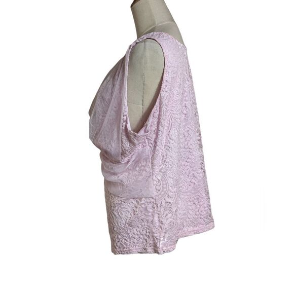 Venus Pink Lace V Neck Stretch Tank Top - Picture 6 of 6